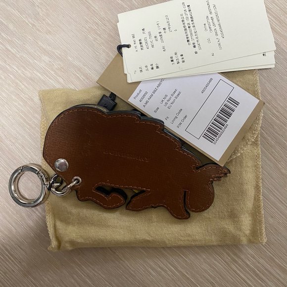 Burberry Studded Leather Bull Charm / Key Chain - Picture 3 of 4